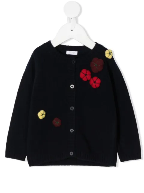 Il Gufo embroidered flower cardigan