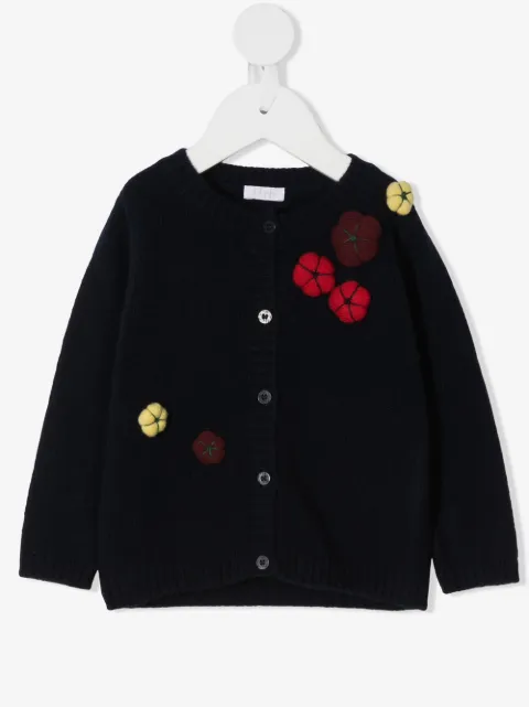 Il Gufo Cardigan mit aufgestickten Blumen