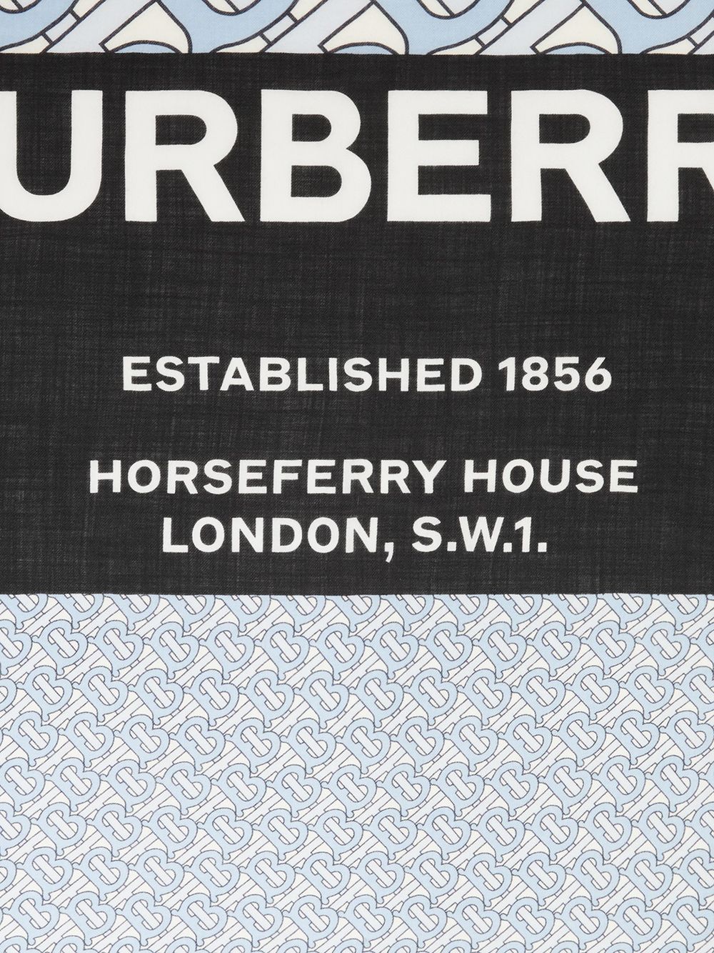 Burberry Sjaal met monogram - Blauw