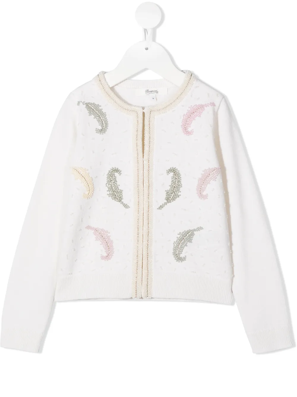 Image 1 of Bonpoint embroidered long-sleeve cardigan