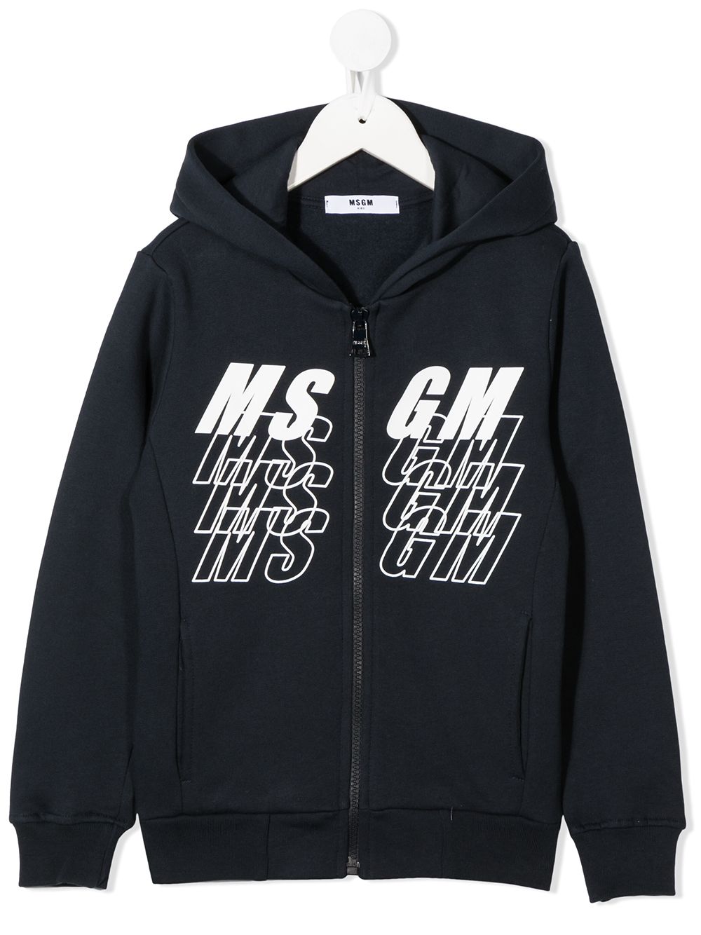 

MSGM Kids sudadera con capucha y logo - Azul