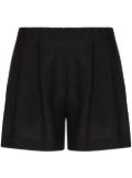 Asceno organic linen elasticated shorts - Black