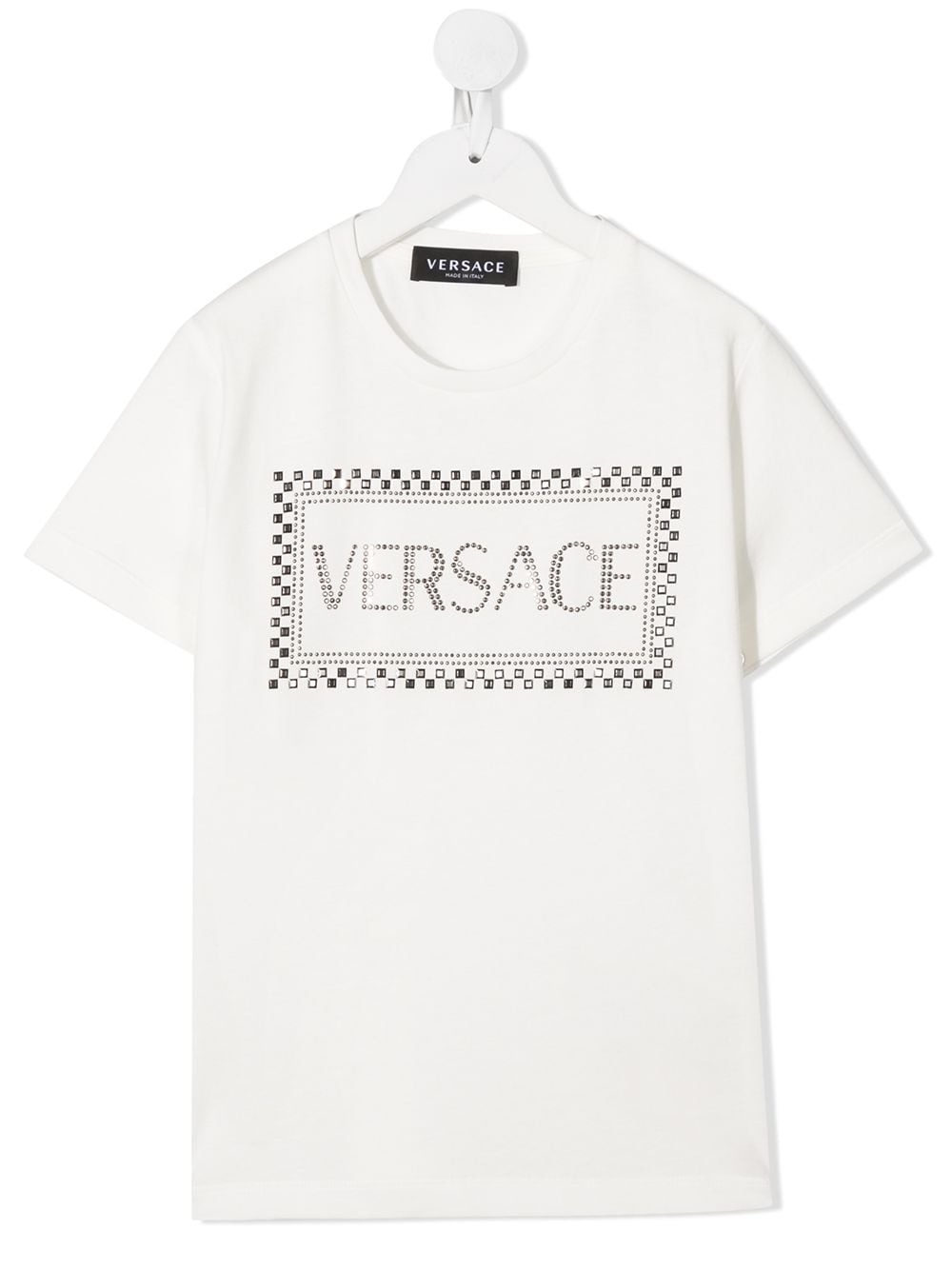 YOUNG VERSACE CRYSTAL-EMBELLISHED LOGO T-SHIRT