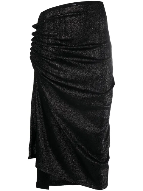 Rabanne metallic threaded asymmetric skirt
