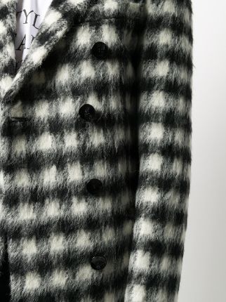 gingham check-print midi coat展示图