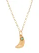 Alighieri 9kt yellow gold The Faint Moonlight emerald necklace