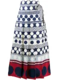 Valentino Garavani stripe and dot skirt - Blue