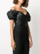 Loulou off-shoulder cropped blouse