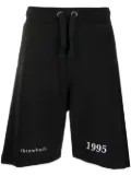 Throwback. logo embroidered track shorts - Black