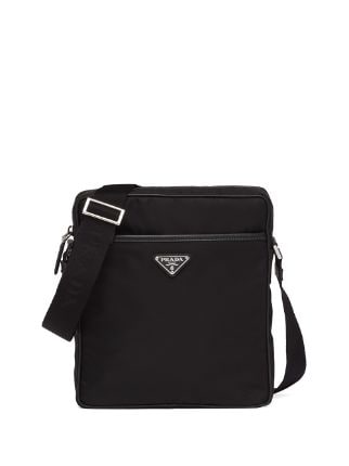 Shop Prada leather messenger bag with Express Delivery - FARFETCH