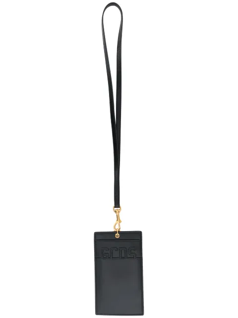 GCDS leather lanyard smartphone holder