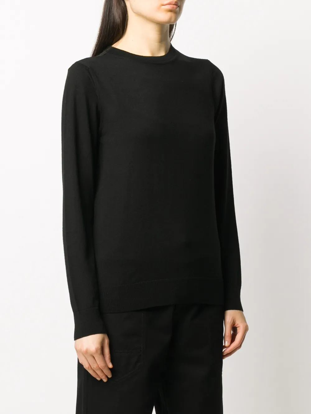 Emporio Armani Fein Gestrickter Pullover   Schwarz 