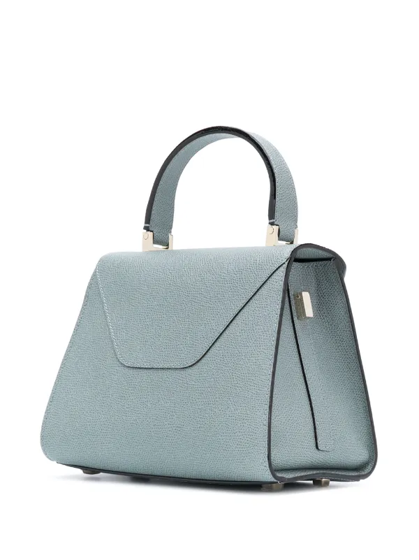【Valextra】'iside' Mini Handbag Blue Leather Micro top handle bag | Valextra Iside