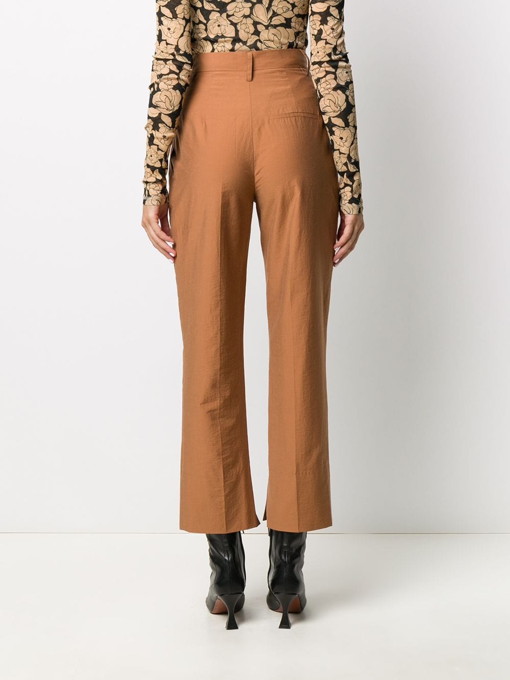 Shop Nanushka Reya Cropped Trousers In Brown