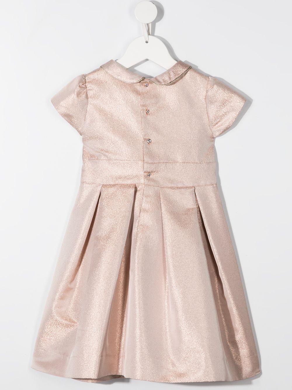 Shop Bonpoint Metallic Pleated Dress In Pink