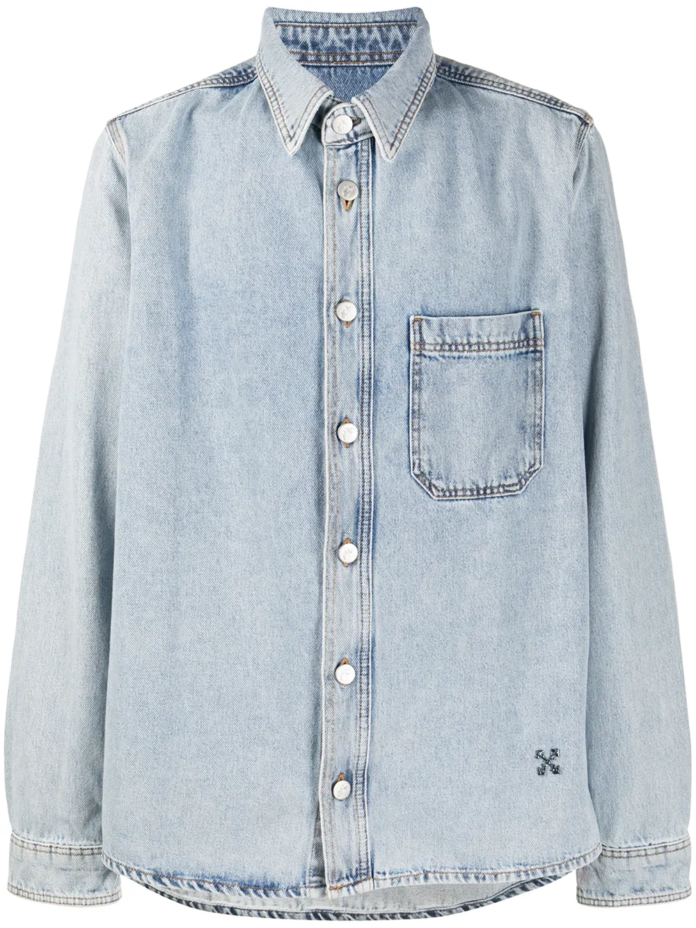 Arrows-motif denim shirt