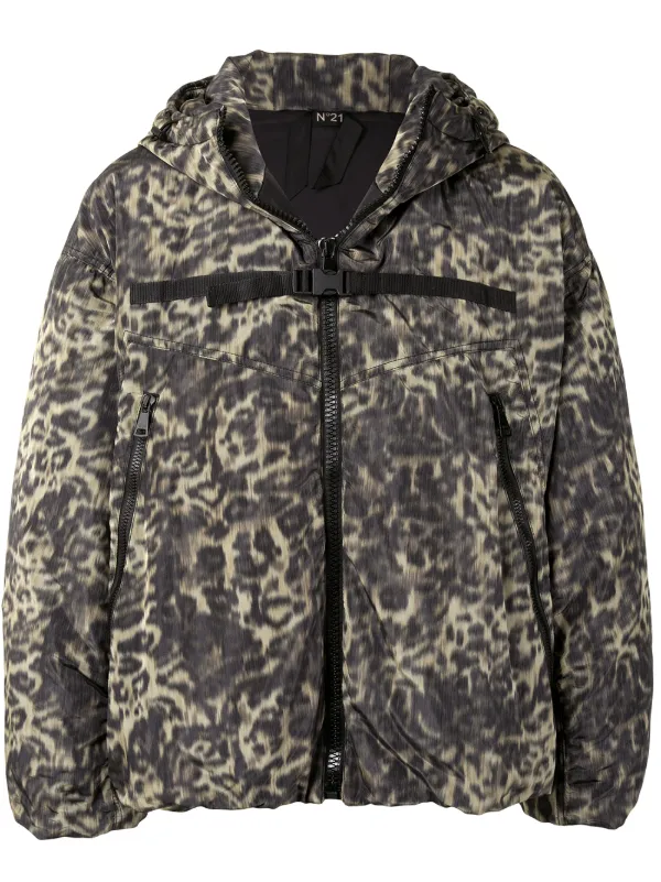 leopard print hooded jacket