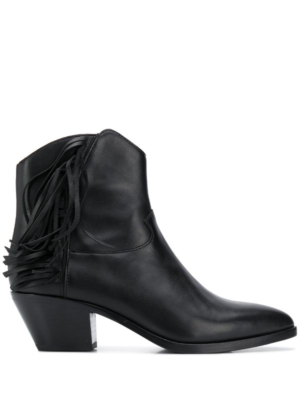 Ash tassel pointed ankle boots 