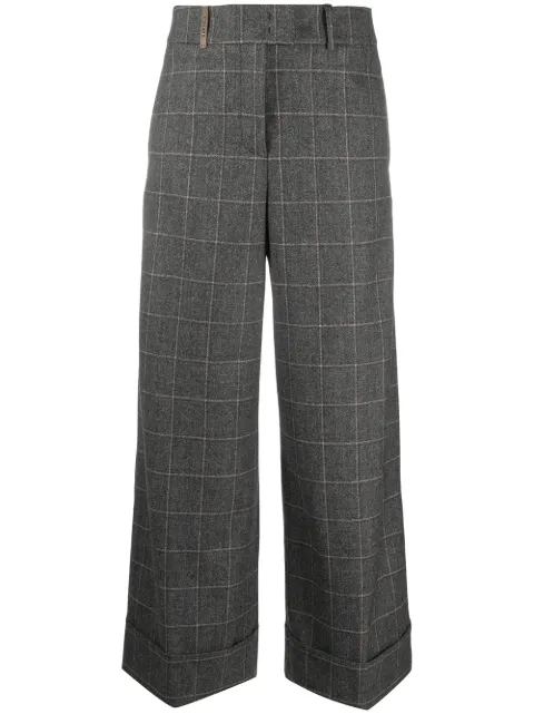 Peserico checked wide-leg trousers