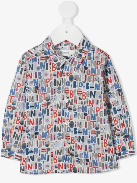 Bonpoint camisa con logo estampado