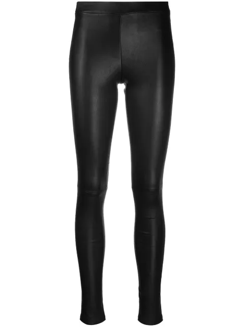 Theory low-waist skinny lambskin trousers