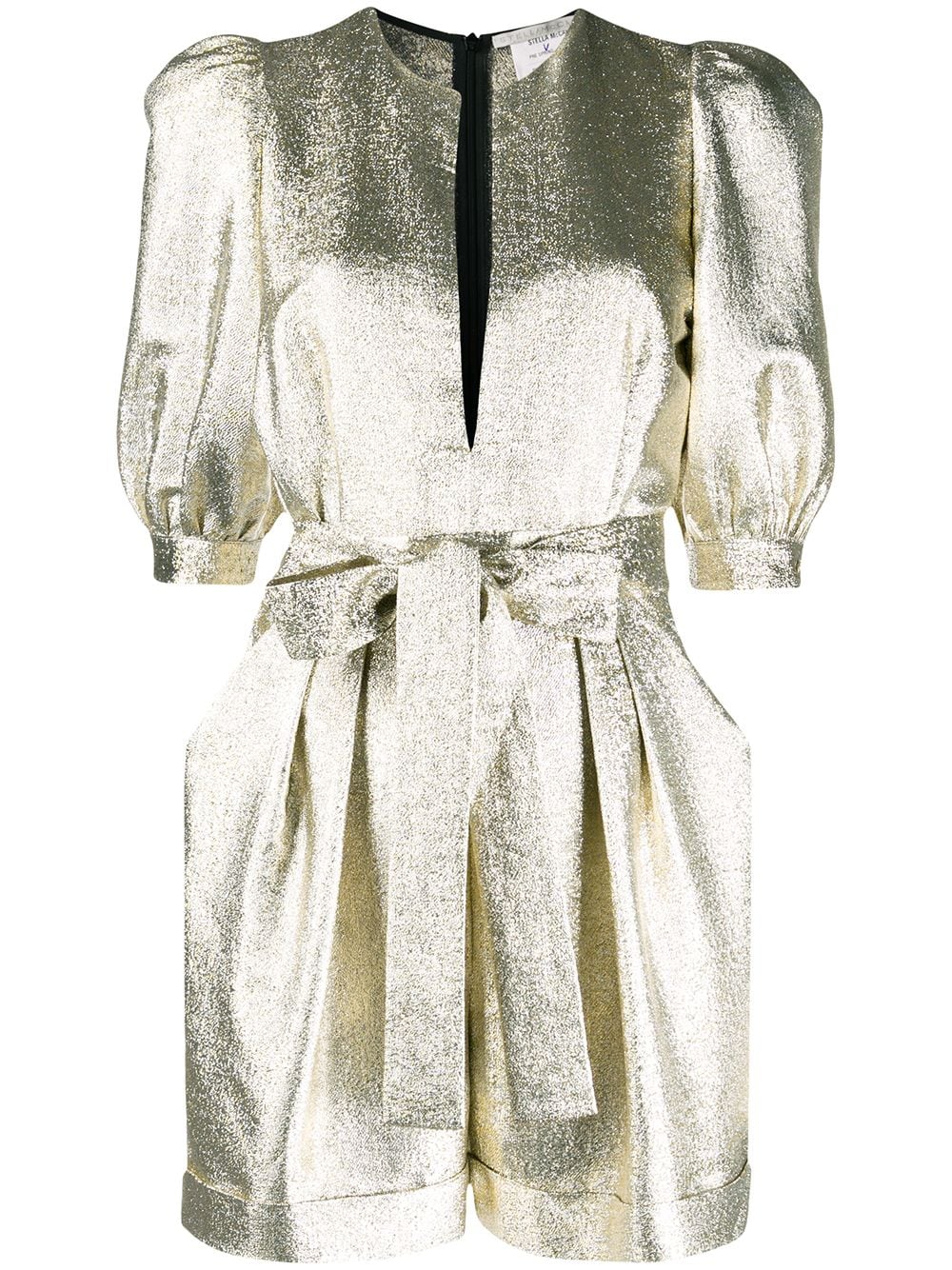 metallic glitter half-sleeves playsuit