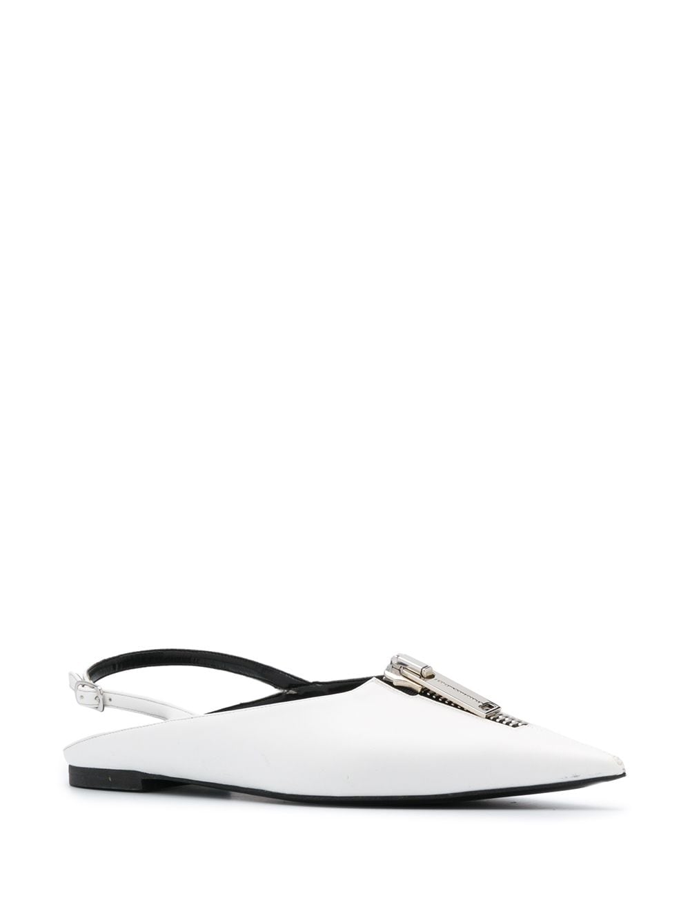 slingback pointed miles with zip detail