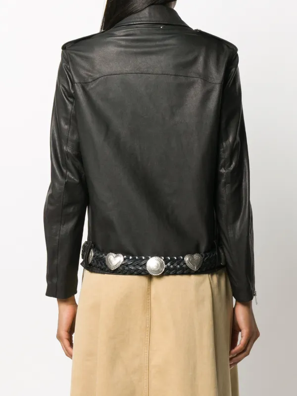 belted biker jacket