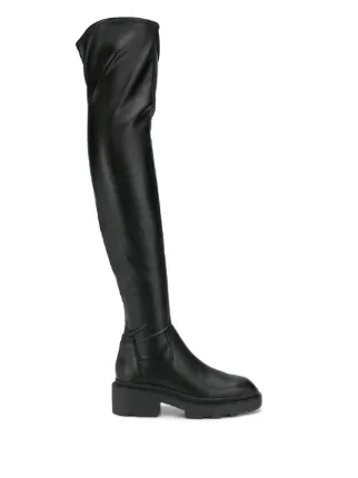 thigh length leather boots