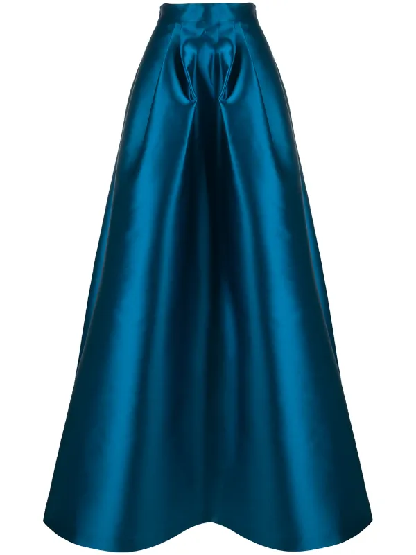 Alberta Ferretti Silk Satin Full Skirt 