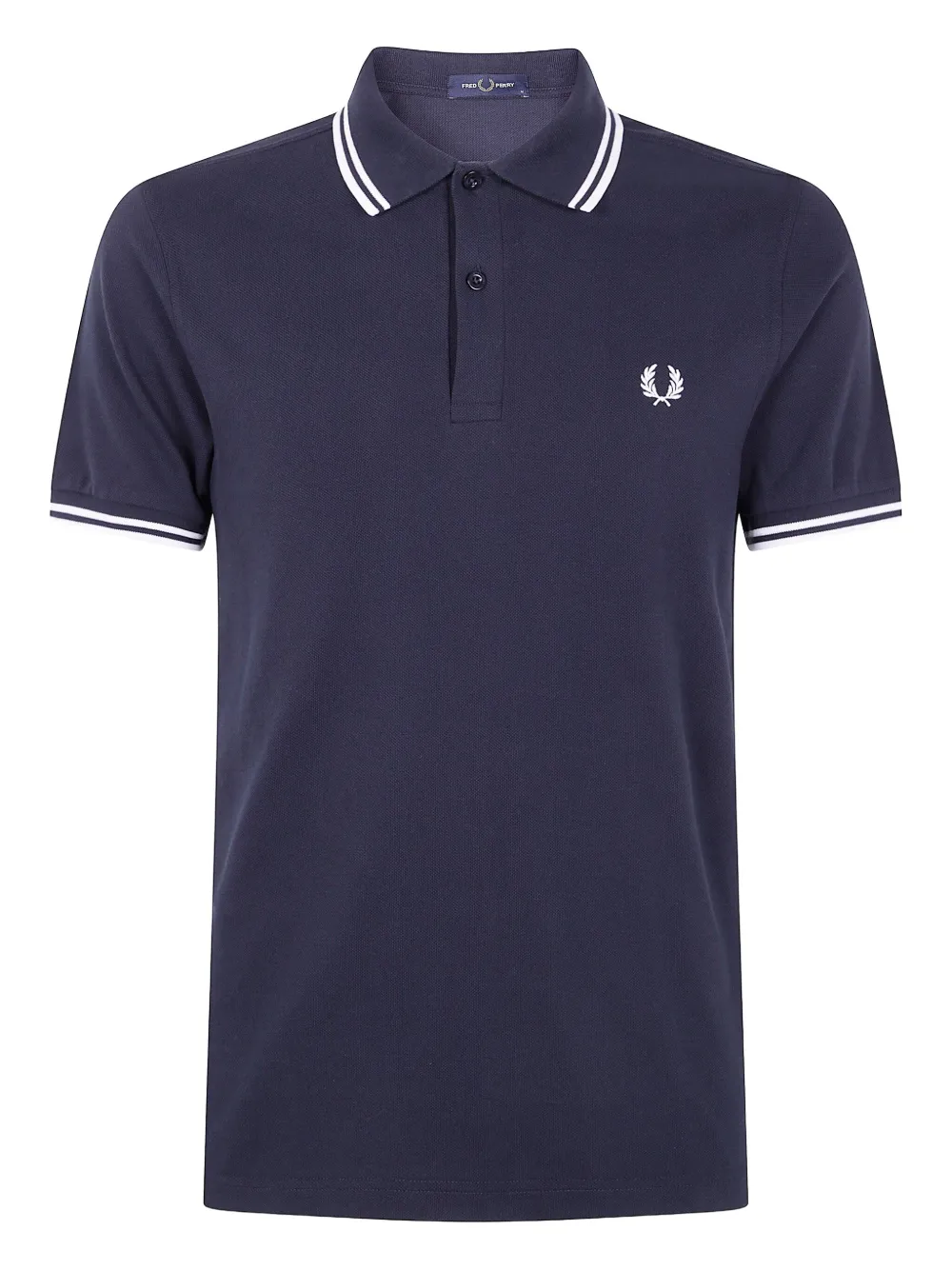 Fred Perry stripe-trim logo polo shirt | Blue | Image 1