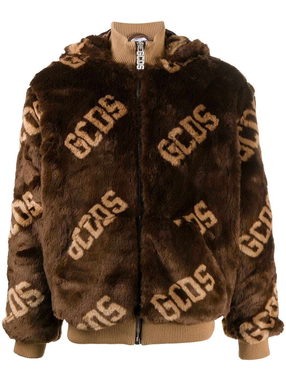 фото Gcds куртка с искусственным мехом и логотипом