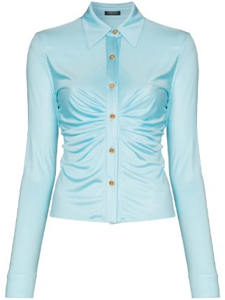 versace ruched long sleeve top