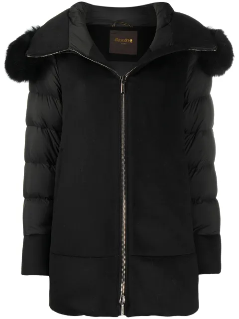 Moorer zip-front padded coat