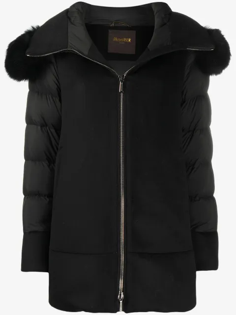 Moorer zip-front padded coat