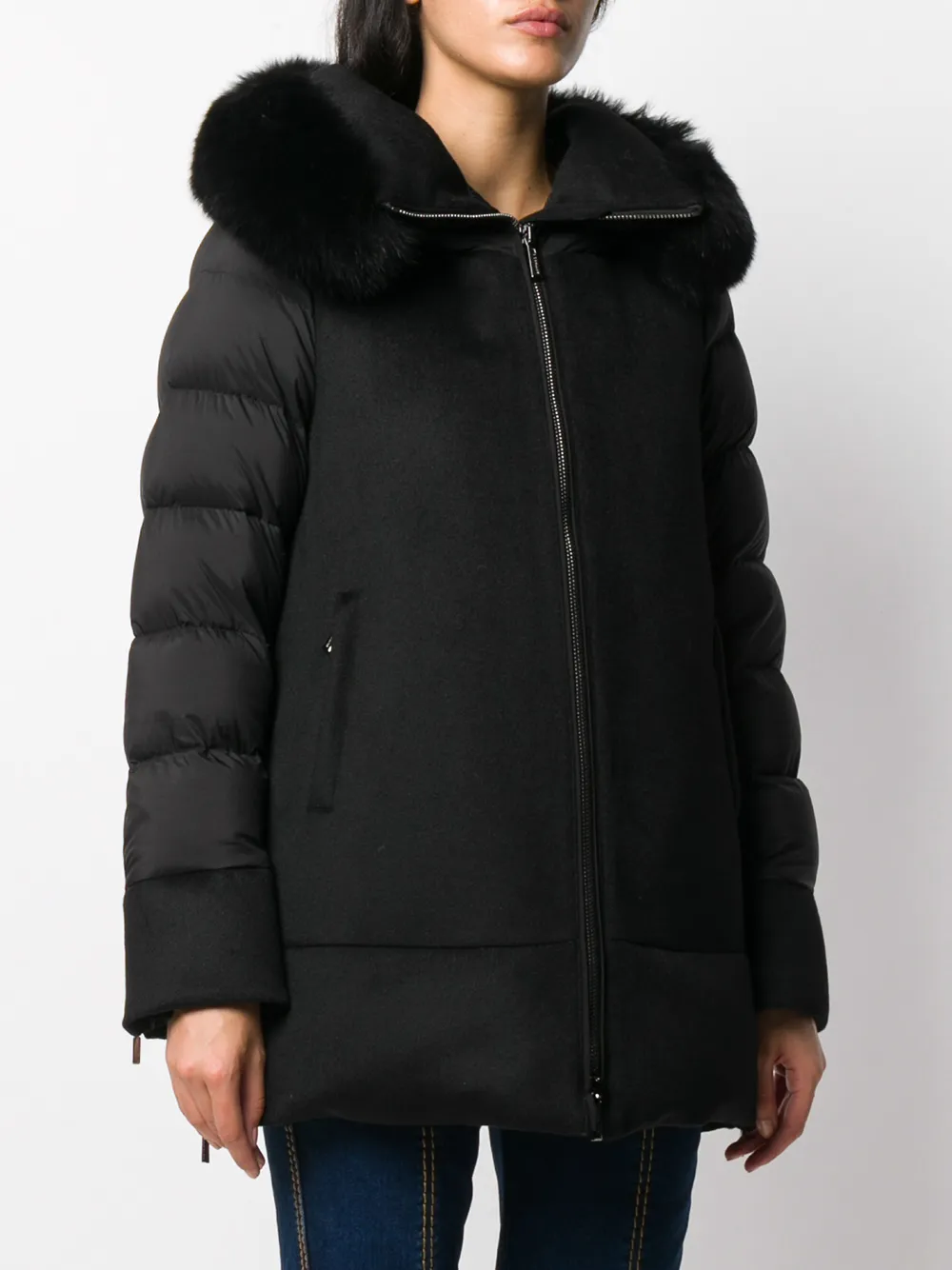 Moorer Gewatteerde jas Zwart