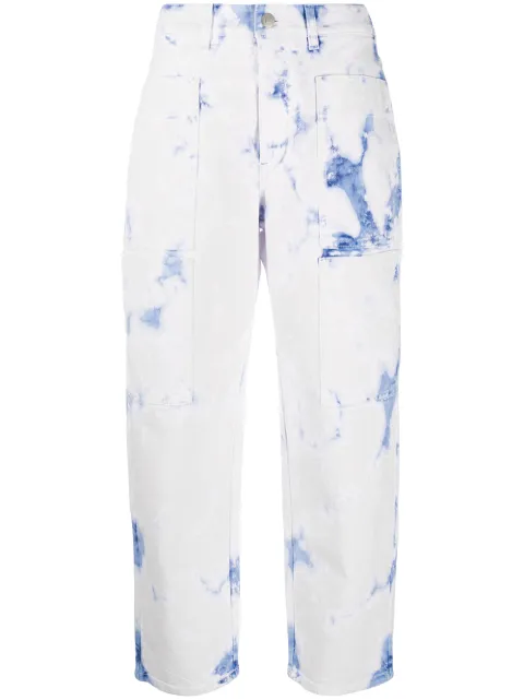 Stella McCartney acid-wash cropped jeans
