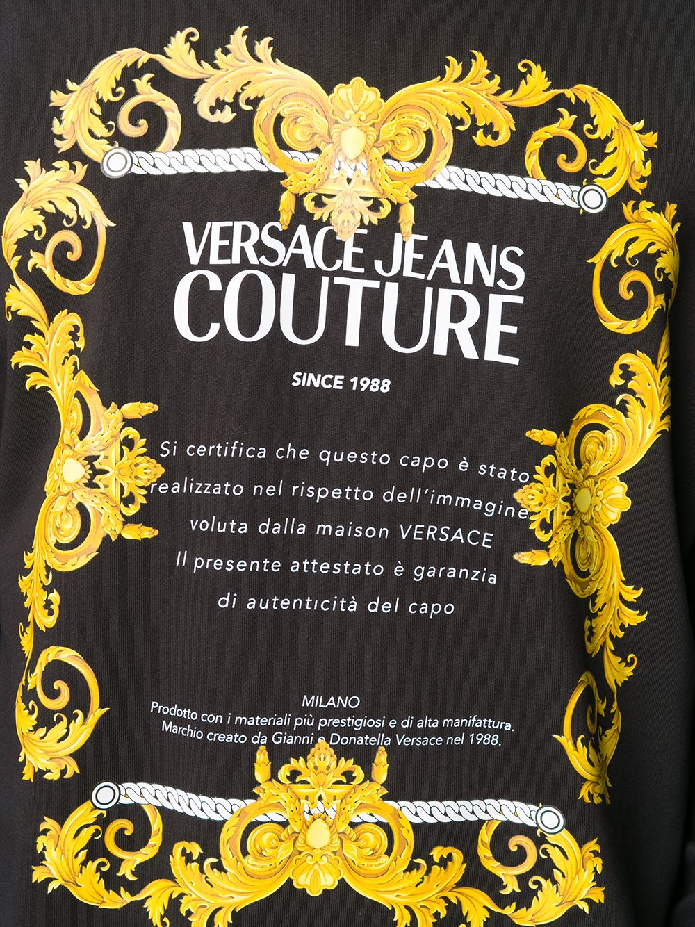 фото Versace jeans couture толстовка с принтом gold baroque etichetta