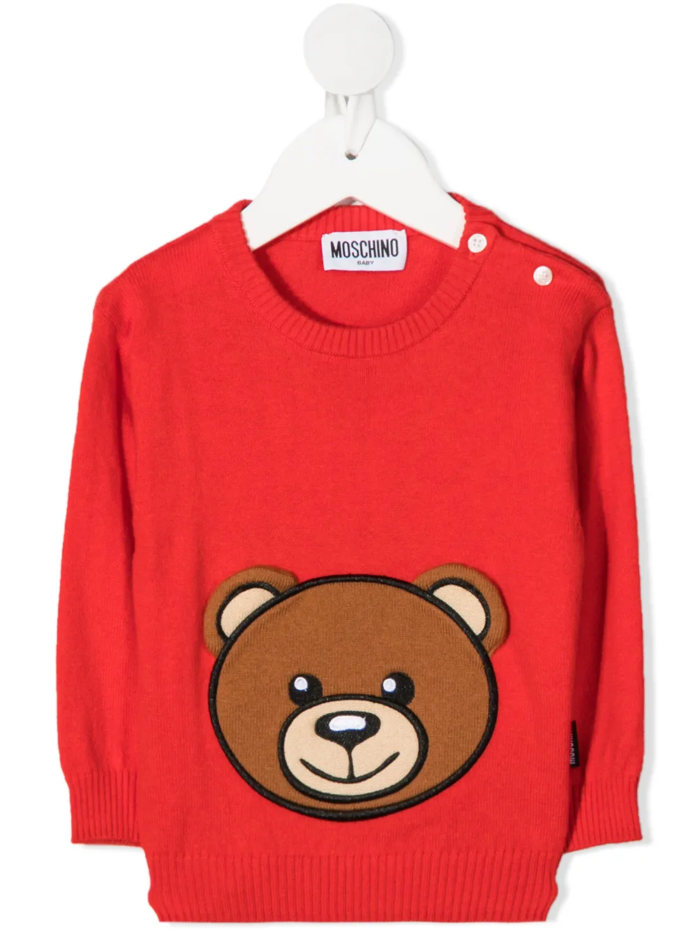 Moschino Kids свитер с длинными рукавами и нашивкой Teddy Bear