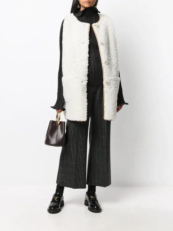 Marni sleeveless button-fastening coat - Blue