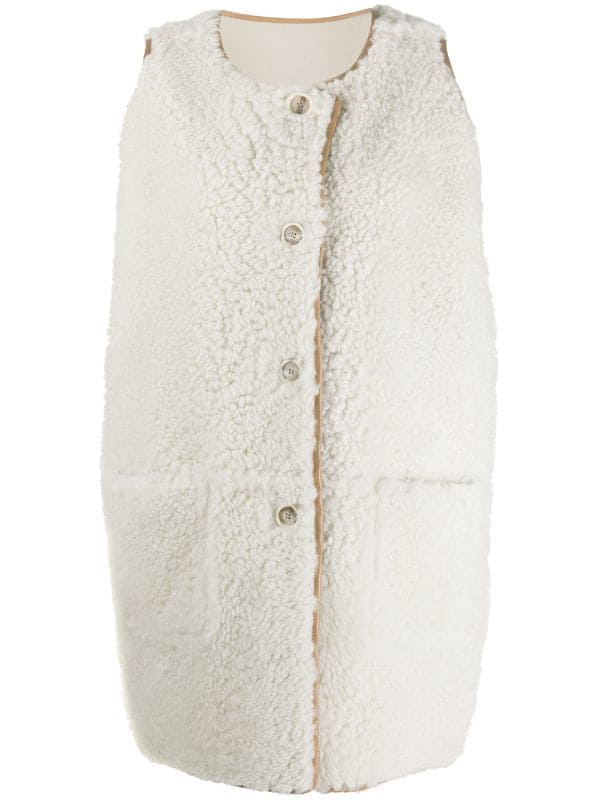 Louis Vuitton Sleeveless Monogram Mink Jacket
