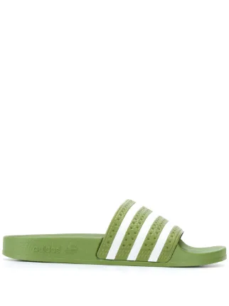 green adidas flip flops