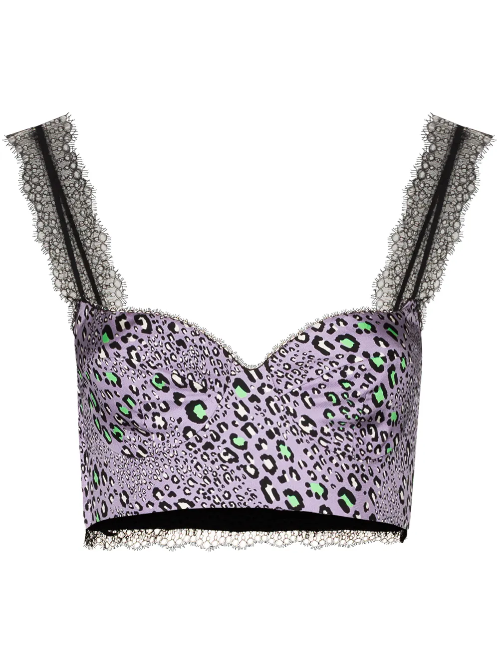 Click to view more detailed imagery on our partner's website Versace Leopard Print Bralette-style Top In Purple