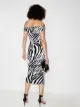 Halpern vestido con estampado de cebra