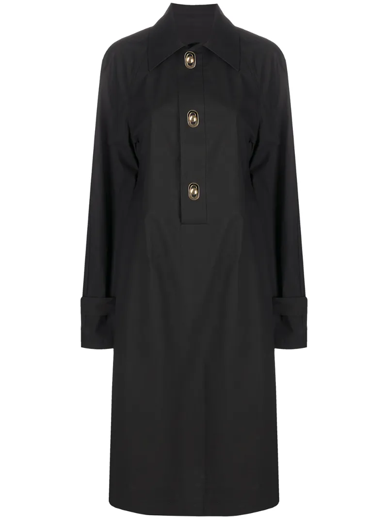 Click to view more detailed imagery on our partner's website Bottega Veneta Long-sleeve Shirt Dress In Black