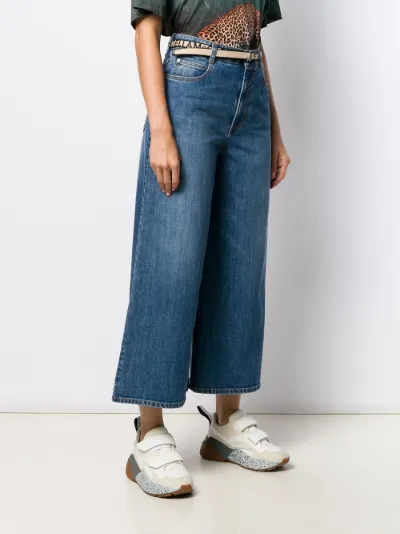 Stella McCartney wide-leg logo belted 