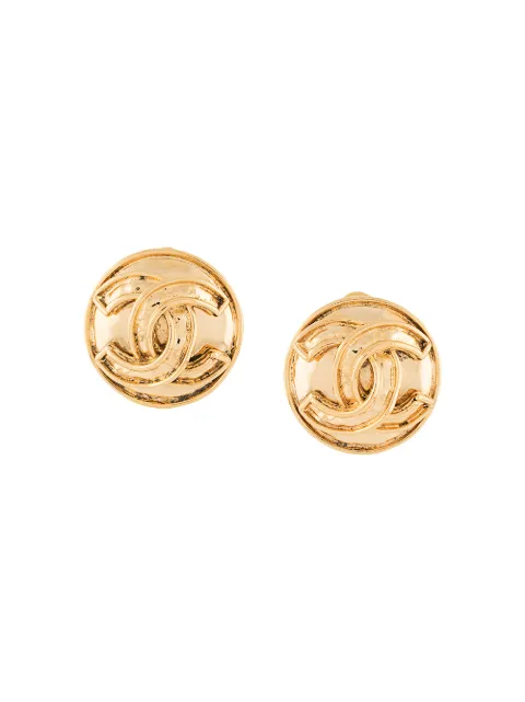 CHANEL Pre-Owned 1994 CC button earrings
