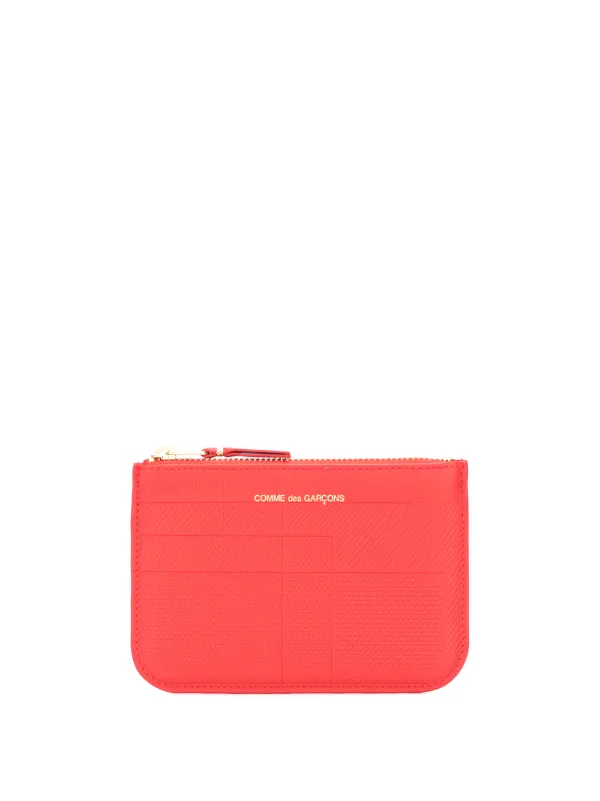 Brand New Comme Des Garcon SA8100LS Intersection Red Leather Zipper popular Wallet Pouch