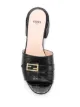 Fendi crocodile embossed logo plaque sandals