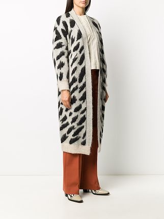 animal-print long cardi-coat展示图